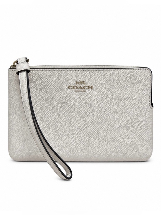 Coach Handbags - 🤍NWOT COACH CHALK OFF-WHITE CREAM LEATHER CORNER ZIP WRISTLET🤍